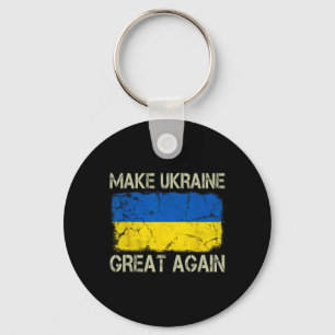 Vintage Ukrainian Flag Make Ukraine Great Again Key Ring
