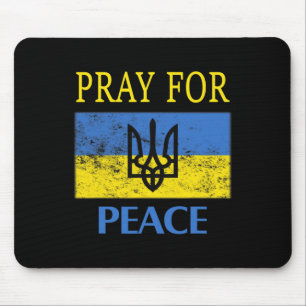 Vintage Ukrainian Flag Pray For Peace Pray For Ukr Mouse Mat