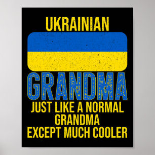 Vintage Ukrainian Grandma Ukraine Flag For Mother' Poster