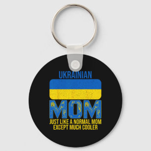 Vintage Ukrainian Mom Ukraine Flag Design Mother's Key Ring