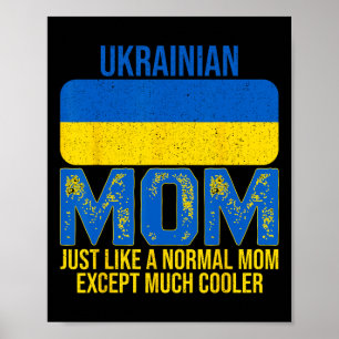Vintage Ukrainian Mom Ukraine Flag Design Mother's Poster