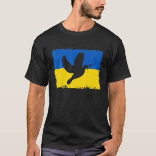 Vintage Ukrainian Peace Flag Ukraine Peace Dove T-Shirt