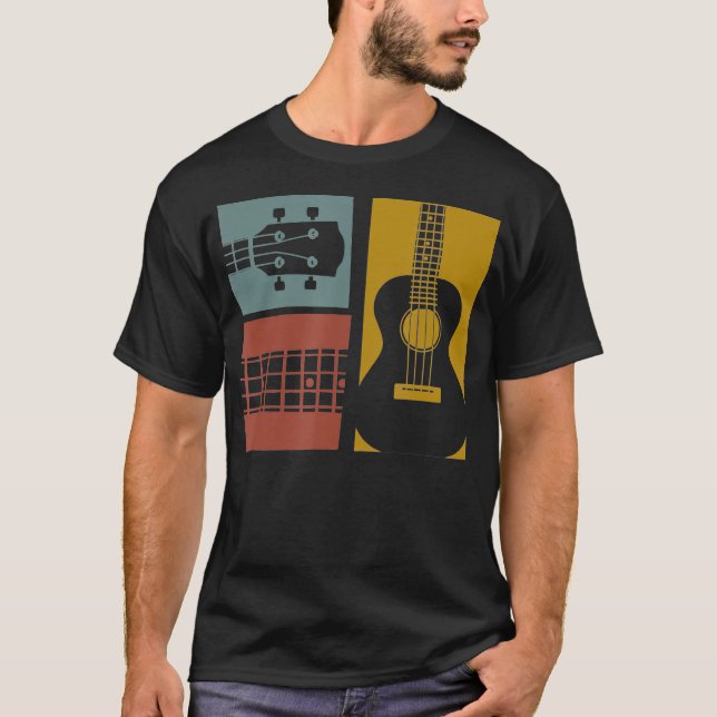 Vintage Ukulele Guitar  Uke Player Musician T-Shirt (Front)