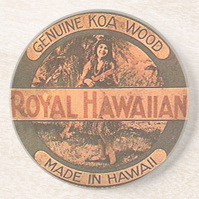 Vintage Ukulele Label Coaster (Front)