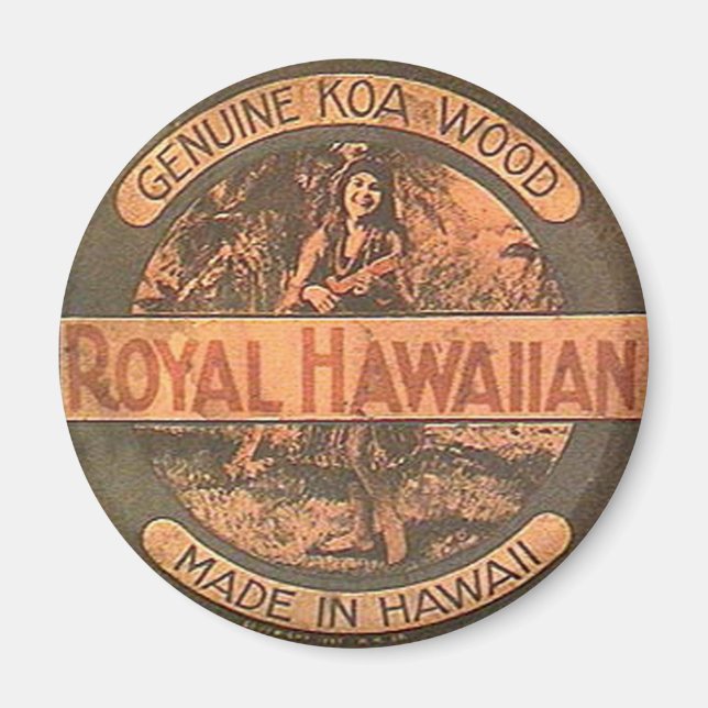 Vintage Ukulele Label Magnet (Front)