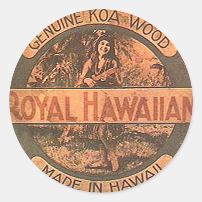 Vintage Ukulele Lablel Sticker (Front)