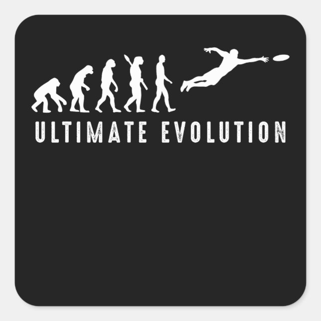 Vintage Ultimate Frisbee Sport Evolution Square Sticker (Front)