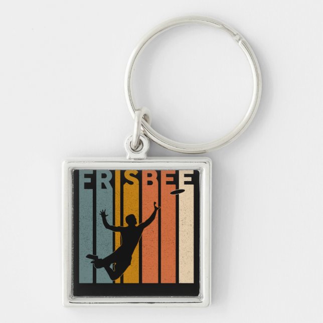 Vintage Ultimate Frisbee Sport Retro Key Ring (Front)