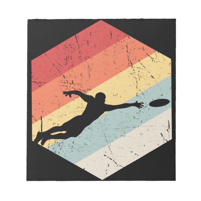 Vintage Ultimate Frisbee Sport Retro Notepad (Front)