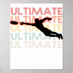 Vintage Ultimate Frisbee Sport Retro Poster