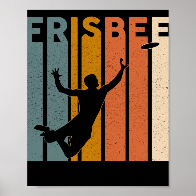 Vintage Ultimate Frisbee Sport Retro Poster (Front)