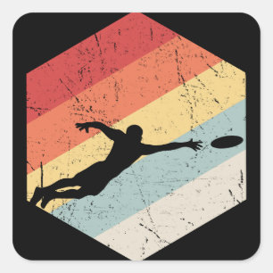 Vintage Ultimate Frisbee Sport Retro Square Sticker