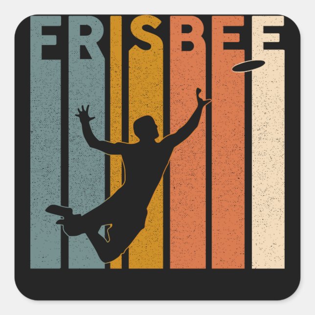 Vintage Ultimate Frisbee Sport Retro Square Sticker (Front)