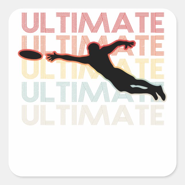 Vintage Ultimate Frisbee Sport Retro Square Sticker (Front)