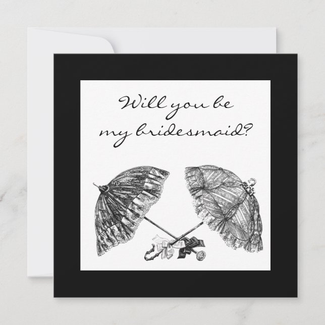 vintage umbrellas invite (Front)