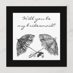 vintage umbrellas invite