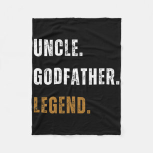 Vintage Uncle Godfather Legend Funny New Uncle Fat Fleece Blanket