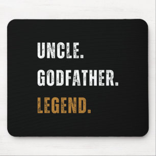 Vintage Uncle Godfather Legend Funny New Uncle Fat Mouse Mat