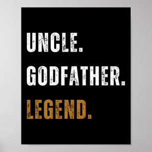 Vintage Uncle Godfather Legend Funny New Uncle Fat Poster
