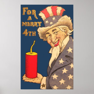 Vintage Uncle Sam 4th of July Poster