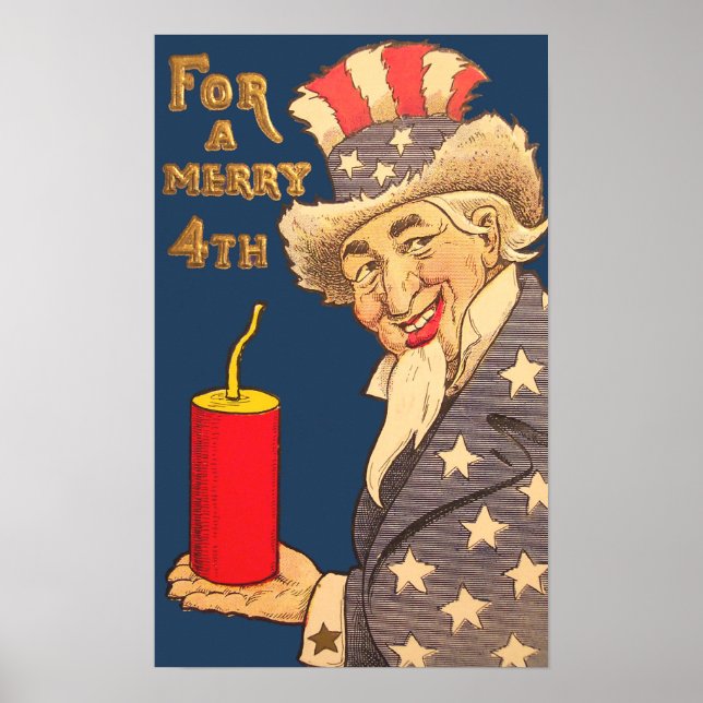 Vintage Uncle Sam 4th of July Poster (Front)