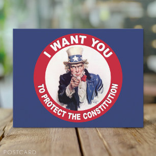 Vintage Uncle Sam I WANT YOU - Constitution Postcard