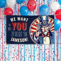 Vintage Uncle Sam Military Going Away Party Banner