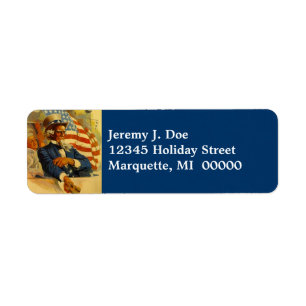 Vintage Uncle Sam & Navy Ship address Labels