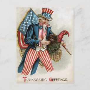 Vintage Uncle Sam Thanksgiving Postcard