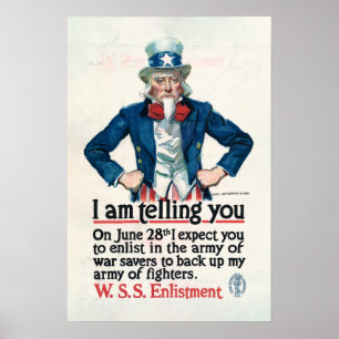 Vintage Uncle Sam World War I Army Poster