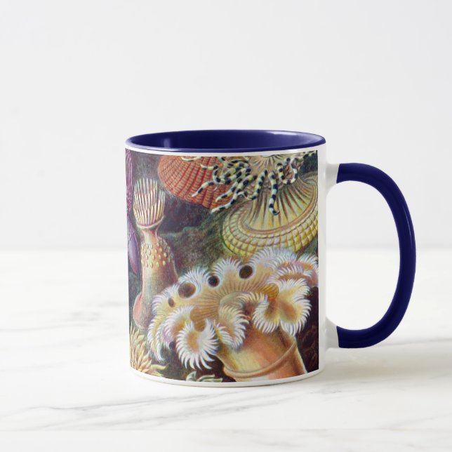 Vintage Underwater Sea Anemones by Ernst Haeckel Mug (Right)