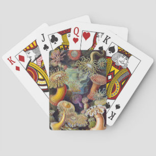 Vintage Underwater Sea Anemones by Ernst Haeckel Playing Cards