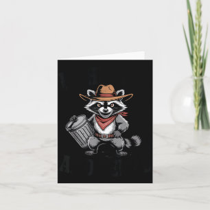 Vintage Unhinged And Feral Raccoon Cowboy Can Tras Card