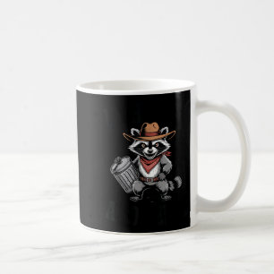 Vintage Unhinged And Feral Raccoon Cowboy Can Tras Coffee Mug