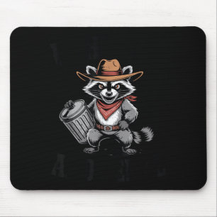 Vintage Unhinged And Feral Raccoon Cowboy Can Tras Mouse Mat