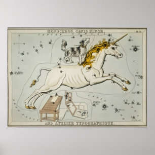 Vintage Unicorn Astronomical Chart