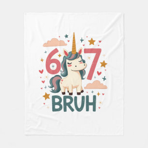 Vintage Unicorn Dab 6th Birthday Bruh Cute Pastel Fleece Blanket