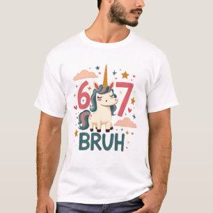 Vintage Unicorn Dab 6th Birthday Bruh Cute Pastel T-Shirt