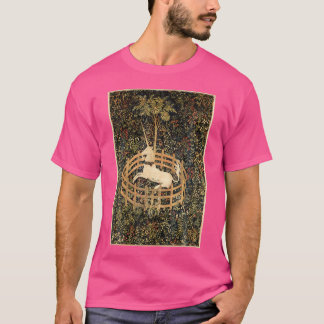 Vintage Unicorn In Captivity Mediaeval Tapestry T-Shirt