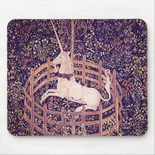 Vintage Unicorn In Captivity Tapestry Mouse Mat