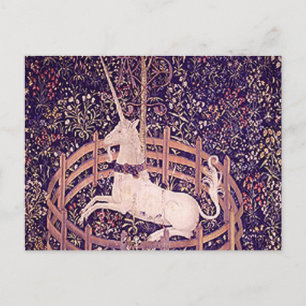 Vintage Unicorn In Captivity Tapestry Postcard