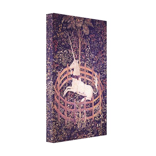 Vintage Unicorn In Captivity Tapestry Wrapped Canv Canvas Print