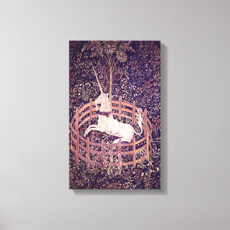 Vintage Unicorn In Captivity Tapestry Wrapped Canv Canvas Print