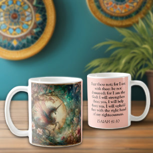 Vintage Unicorn Isaiah 41:10 Scripture Christian  Coffee Mug