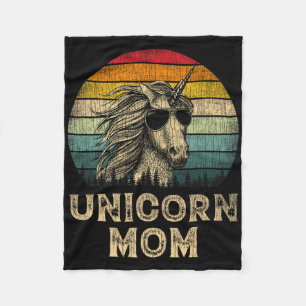 Vintage Unicorn Mum Unicorn Lovers Mummy Mother's Fleece Blanket