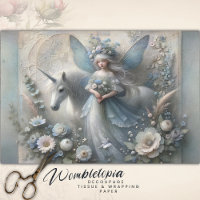 Vintage Unicorn & Winter Fairy Floral Decoupage