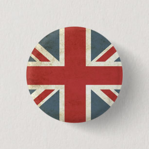 Vintage union jack 3 cm round badge