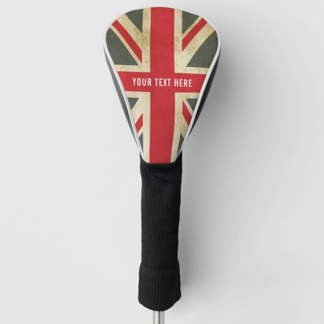 Vintage Union Jack British Flag Golf Head Cover (Front)
