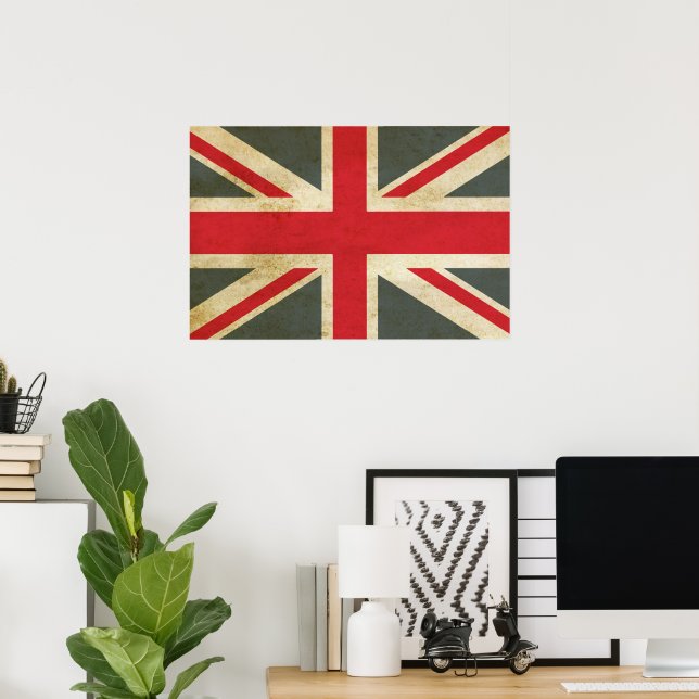 Vintage Union Jack British Flag Poster (Home Office)