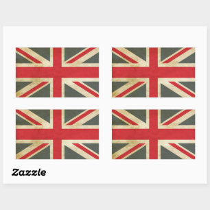 Vintage Union Jack British Flag Rectangular Sticker